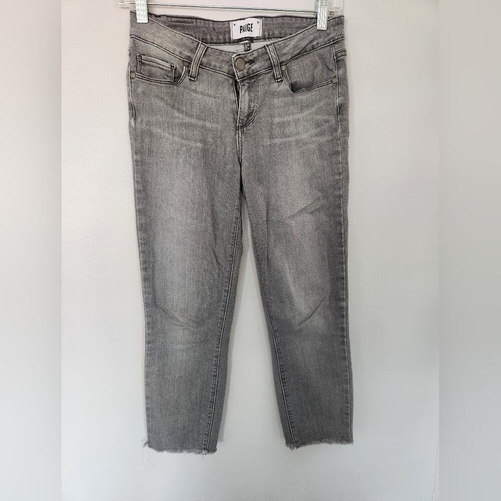 PAIGE Denim Grey crop skinny jeans